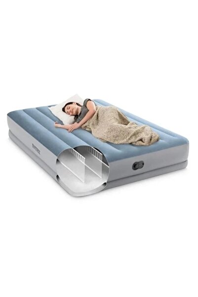 Welora Inflatable Mattress, Welora, with Built-in Pump, Dimensions 2.03x1.52x0.36m, Blue-Grey