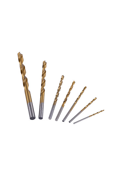 Lawazim Metal Twist Drill Bit Set 7 Piece - Spiral Flute Multi-Size Bits for Metal Plastic Aluminum