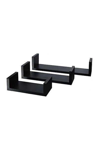 OEM Set 3 rafturi din MDF, finisaj negru abanos, MTRD