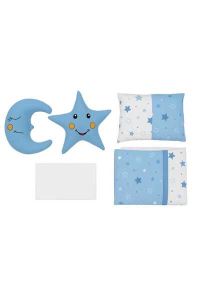 FISTIK BEBE طقم سرير بارك 5 قطع |   طقم غطاء سرير للأطفال مع ألعاب ووسادة متو...