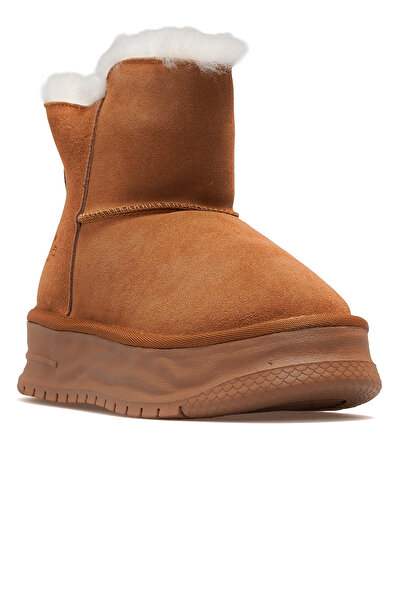 Guja Kadın Nubuk Deri Kürklü Günlük Bot 25k 24k156-2 Z Camel Nubuk