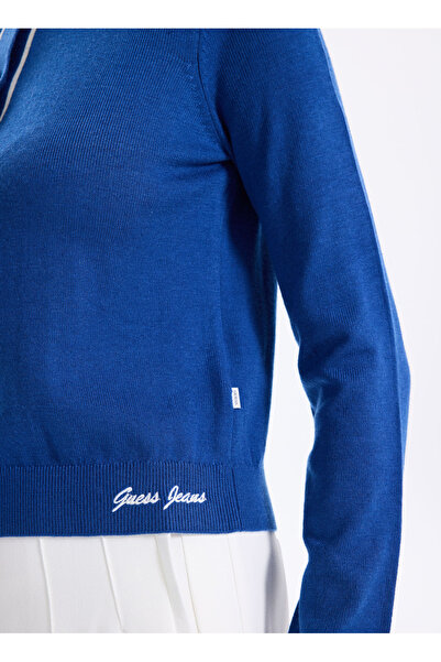 Guess Jeans Mavi Kadın Hırka Jeans Kadın Yün Karışımlı Tri