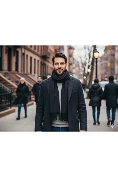 Elit Scarf وشاح أسود سادة