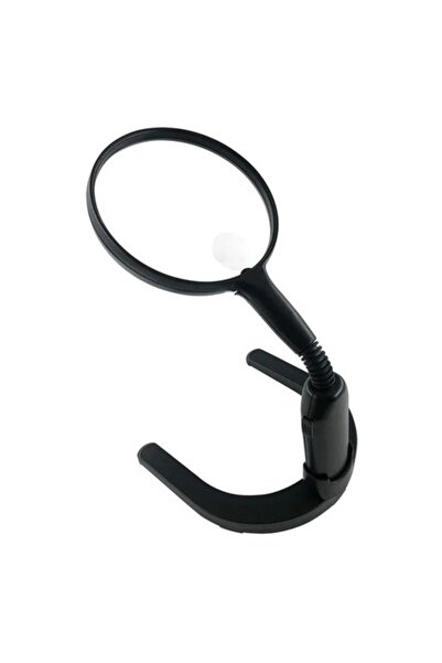 ANTBRO Lupă de birou cu lentilă diagonală, mărire 3,5x, braț reglabil, lumini LED, neagră, 31c