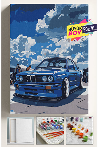 Corvo Sayılarla Boyama Seti Numaralı Tuval Fırça Boya Dahil Kasnaklı Set 50x7...