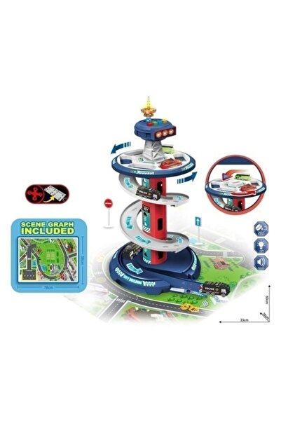 Jumbo Multi-Level Circular Track with Three Vehicles and Play Mat