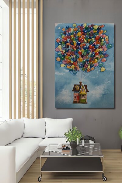 Teona Ahşap Casă decorativă din lemn dreptunghiulară cu baloane, casă zburătoare