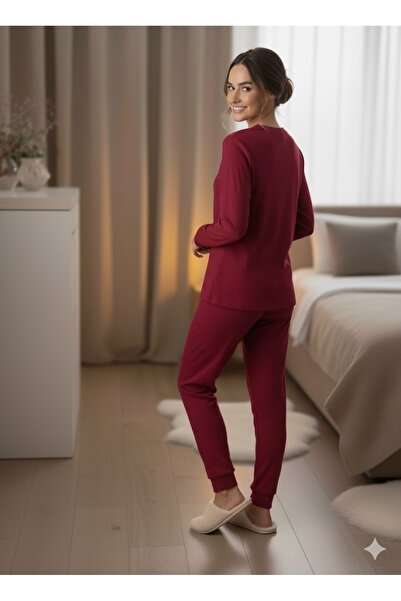 Genel Markalar KADIN BORDO KIŞLIK PİJAMA TAKIMI