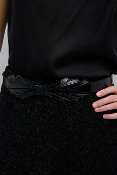 Roman %100 Deri Fiyonk Detaylı Kemer Siyah K2682105_001