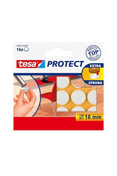 OEM Protecții de podea Tesa Protect, fetru autoadeziv, Ø 18 mm, alb (set de 16)