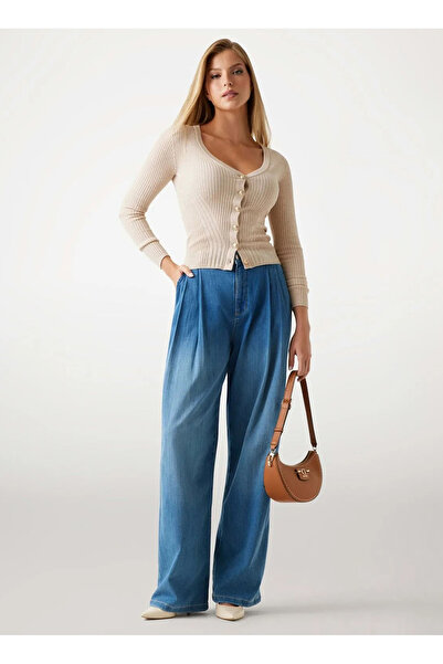 Guess Bej Kadın Hırka Julia Kadın Ipek Kaşmir Karışımlı T