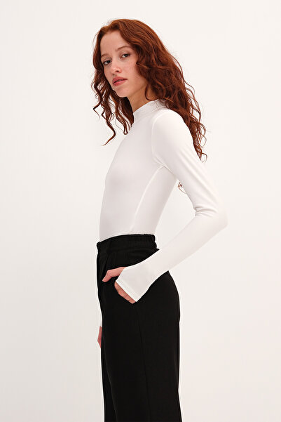 Addax Dik Yaka Uzun Kollu Bodysuit Z2210