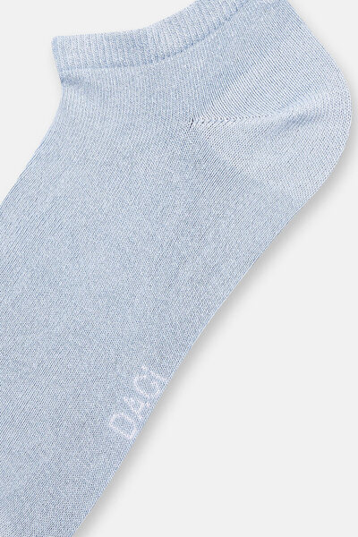 Eros White-Blue Women's 2-Piece Bamboo Basic Booties Socks