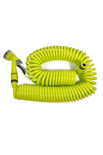 OEM Furtun spiralat de grădină cu pistol de udat, verde, 20 m