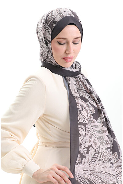 sefamerve Μαλακό σάλι με έθνικ σχέδιο 70296-05 Πούδρα πικρού καφέ