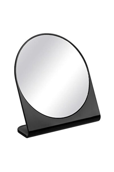 ANTBRO Round Table Mirror Antbro® with Single Face, Black, Fixed Base, 17x19cm