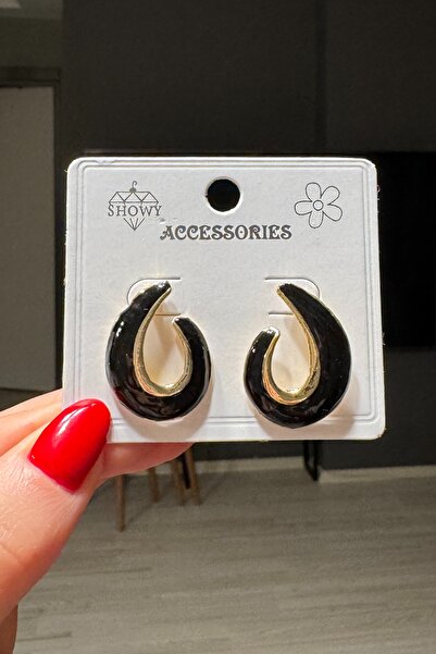 C&E Design Kadın Bordo Vintage Mineli Küpe