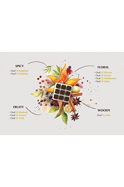 dukhni Oud Bakhoor Collection Set | 12 Assorted Boxes | 120 pc Refill Packs | Arabic Incense | Perfe