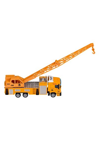 ANTBRO Miniature Construction Vehicle Crane Truck Scale 1:64, Metal and Plastic Structure, Yellow
