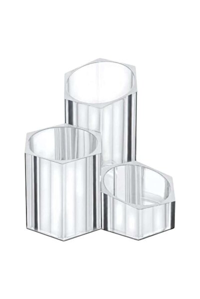 ANTBRO Suport acrilic Antbro® transparent cu 3 compartimente pentru pensule, ...