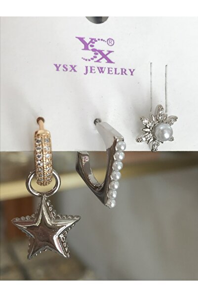 the ASEL İNCİ أقراط مرصعة باللؤلؤ مكونة من 3 قطع