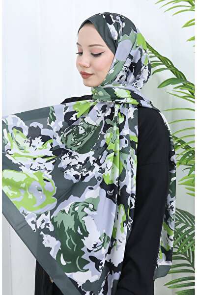 sefamerve Μαλακό σάλι με σχέδιο 70317-08 Σκούρο πράσινο Πράσινο φιστίκι