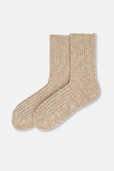 Eros Beige Women's Cotton Winter Socks