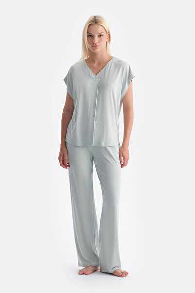 Eros Turquoise Pilikaşeli T-Shirt and Pants Set