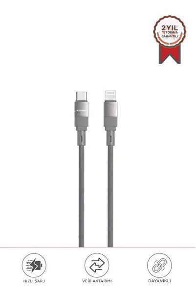 Torima Şarj Kablosu Type-C to Lightning Data Kablo U18 Gri