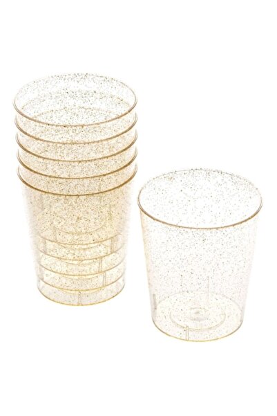 OEM Set pahare din plastic cu sclipici, transparente, 60 ml, 30 bucăți/set