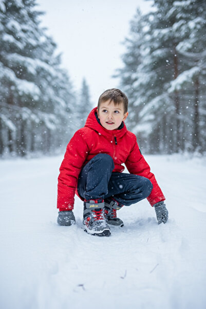 JOJO KIDS Μπότες χιονιού spider για αγόρια, εσωτερική επένδυση από φλις, αντιολισθητική σόλα, μπότες με velcro