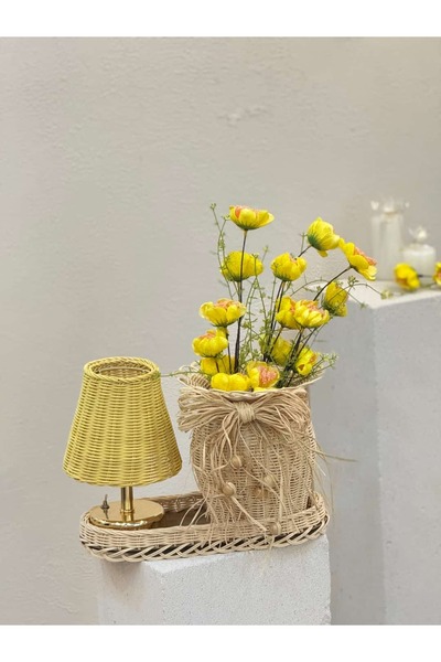 Maison Avf 4'lü Rattan Gelincik Vazo Set - Sarı