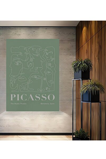 Teona Ahşap Tablou decorativ din lemn dreptunghiular, artă de desen Picasso