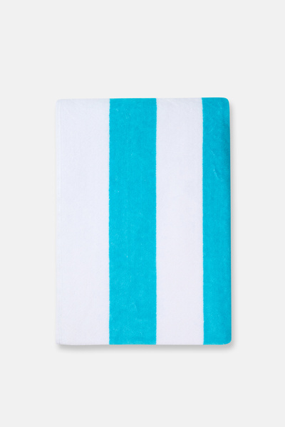 Eros Βελούδινη πετσέτα με σχέδιο σε γραμμή λαιμού τιρκουάζ 80Χ150