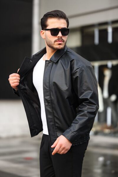 neonstore سترة جلدية كبيرة الحجم