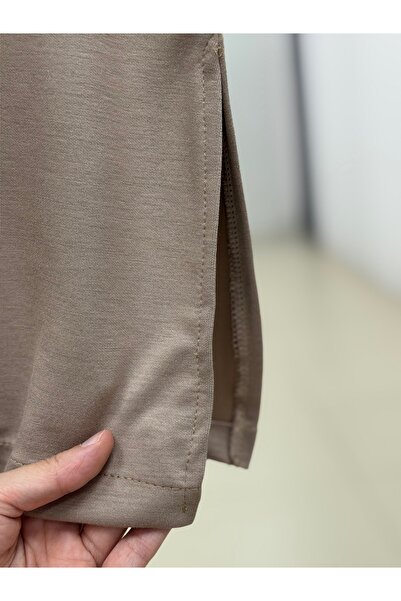 BENAHOLL Dorista Διπλό Μανίκι άνοιγμα Casual Tunic-NA822 Mink