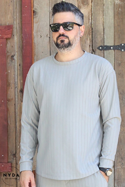 Nyda Collections Men's Corduroy Striped Seasonal Long Sleeve Sweatshirt