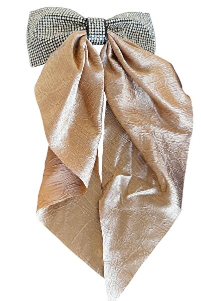 TAKIŞTIR Beige Color Stone Detailed Ribbon Vending Machine Buckle