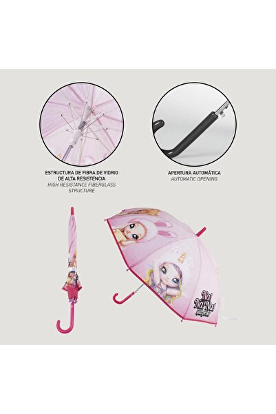 OEM Na Na Na! Surprise Automatic Kids Umbrella, Pink, 81cm Diameter, 48cm Length, For Girls
