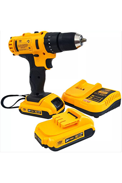 TEHNOSHOP 24V impact self-tapping kit 2 batteries 110 pieces