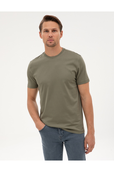 Pierre Cardin Haki Slim Fit Basic Tişört 50320102-VR027