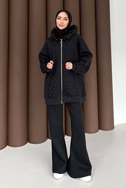 Melike Tatar Kürk Taşlı Üç İplik Takım 76-6010