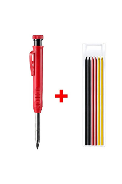 Choice مجموعة أقلام رصاص نجار صلبة مع رصاص قابل لإعادة التعبئة ومبراة مدمجة ل...