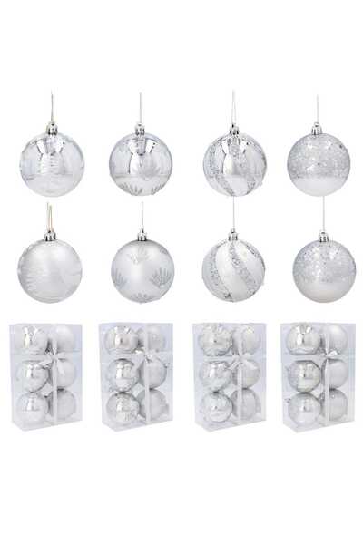 Selgot Ornamente de Crăciun, 8 cm, argintii, 6 bucăți