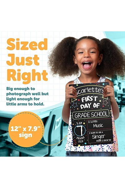 Al Raied ARS First Day Last Day of School Black Chalkboard Double Sided Sign - 30.5 x 7.22