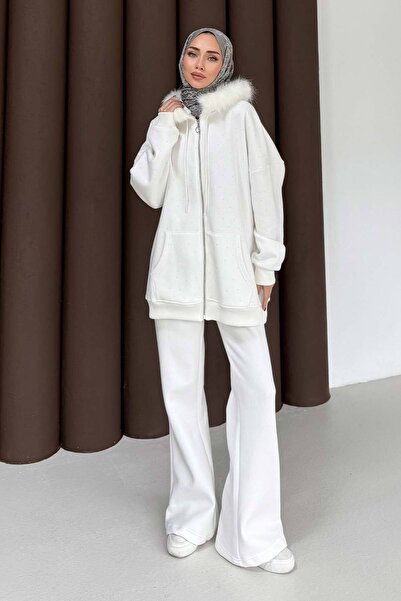 Melike Tatar Kürk Taşlı Üç İplik Takım 76-6010