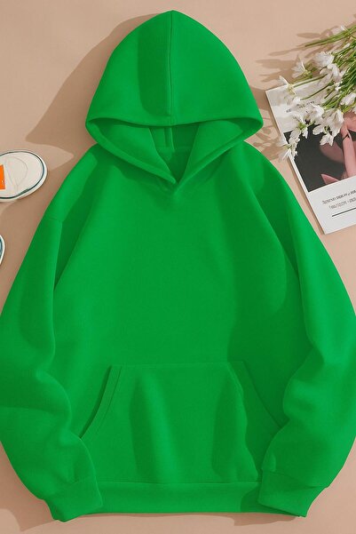 BENROMA 3 Yarn Combed Cotton Unprinted Unisex Hooded Sweatshirt