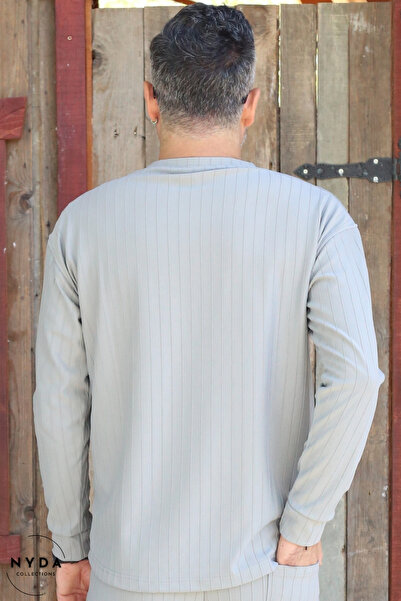 Nyda Collections Men's Corduroy Striped Seasonal Long Sleeve Sweatshirt