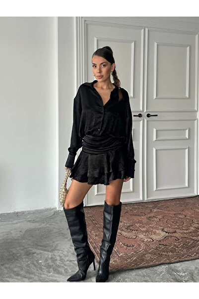 mydukkan.co Flounce Skirt Satin Dress