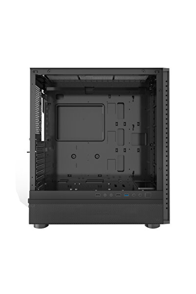 PCCOOLER Carcasă ATX Tower, fără sursă de alimentare, sticlă securizată, 1 ventilator, USB 3.2 Gen1 x1, USB 2.0x2, audio/microfon, neagră
